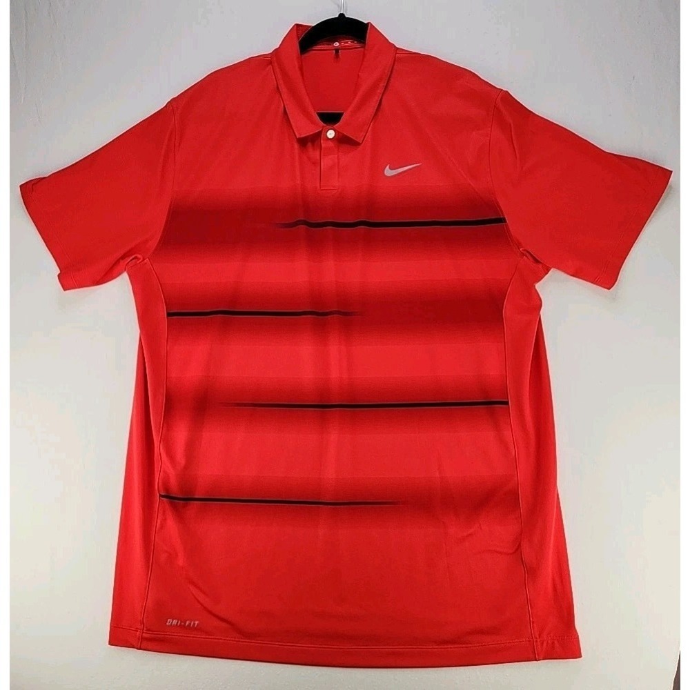 Nike Tiger Woods Collection Polo Shirt‎  Phoenix Open Men's XL Red Dri-Fit